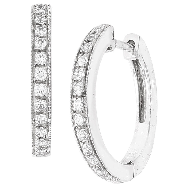 Round Diamond Huggie Earrings