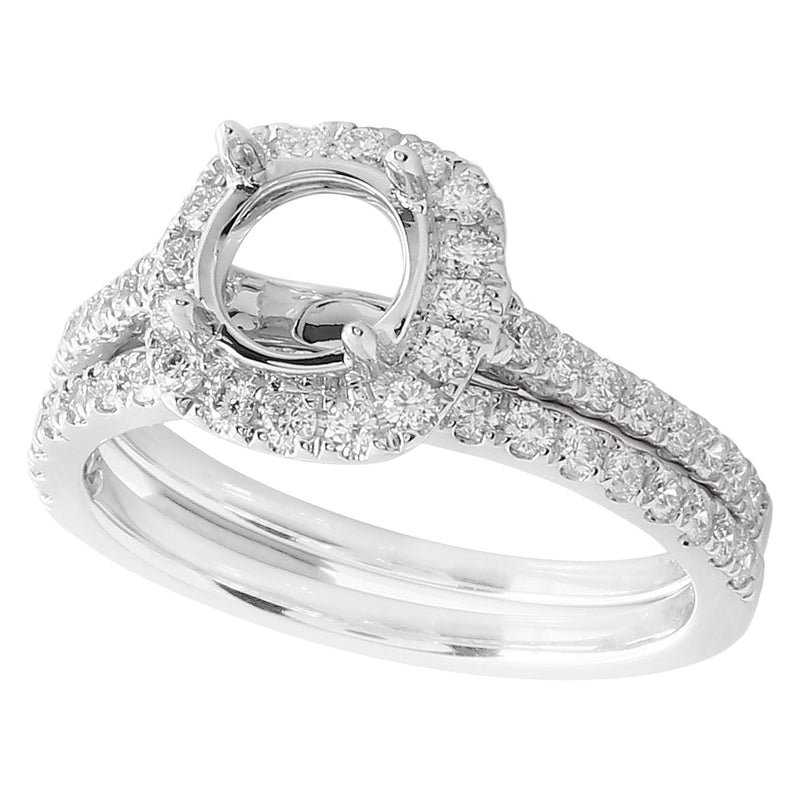 Round Diamond Halo Engagement Set