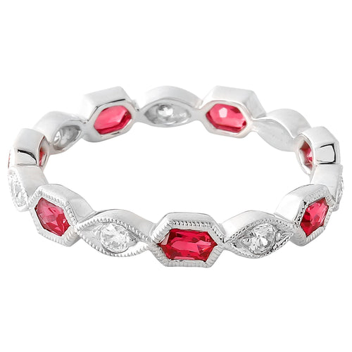 Diamond and Ruby Eternity Band