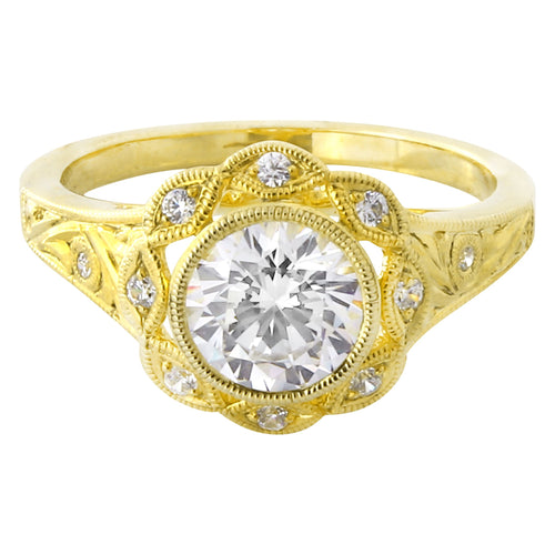 Diamond Floral Engagement Semi-Mount