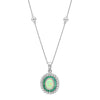 Opal Center with French Cut Emerald and Diamond Pendant