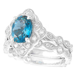 London Blue Topaz Mount with Matching Diamond Band