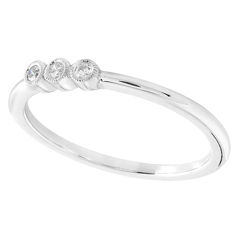 Bezel Set Round Diamond Fashion Band with Milgrain