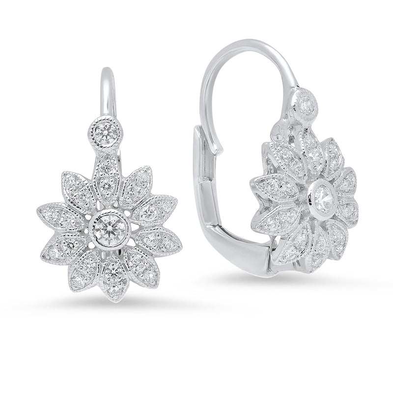 Diamond Floral Earrings