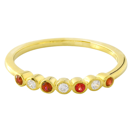 Bezel Set Ruby and Diamond Fashion Band