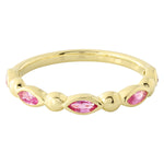 Marquise Cut Pink Sapphire Band Halfway Around