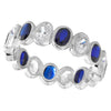 Bezel Set Blue and White Sapphire Eternity Band