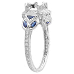 Sapphire and Diamond Floral Engagement Semi-Mount