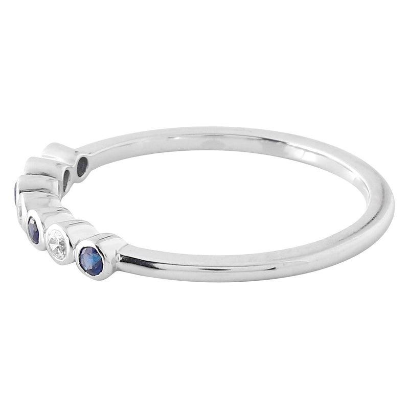 Bezel Set Sapphire and Diamond Fashion Band