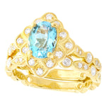 Swiss Blue Topaz Mount with Matching Diamond Band