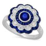 Diamond and Sapphire Flower Mount