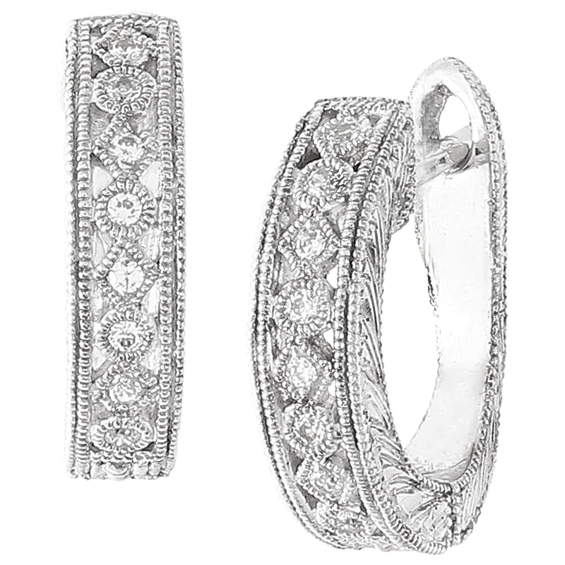 Bezel Set Diamond Huggie Earrings