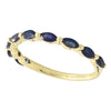 Marquise Cut Blue Sapphire Band Halfway Around