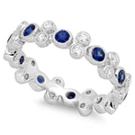 Bezel Set Diamond and Sapphire Eternity Band