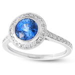 Sapphire and Diamond Halo Mount