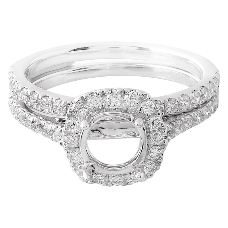 Round Diamond Halo Engagement Set