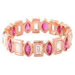 Bezel Set Ruby and Baguette Diamond Eternity Band