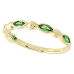 Marquise Cut Tsavorite Band Halfway Around