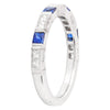 Princess Cut Sapphire and Diamond Band set Halfway