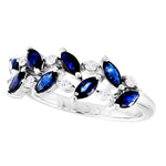 Marquise Cut Sapphire and Diamond Floral Band