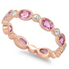 Oval Cut Pink Sapphire and White Sapphire Band