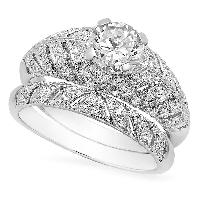 Vintage Inspired Diamond Engagement Set