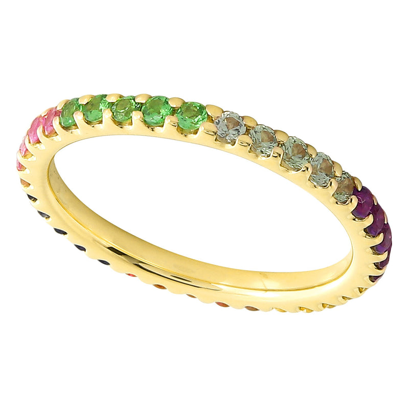 Round Cut Multi-Color Eternity Band