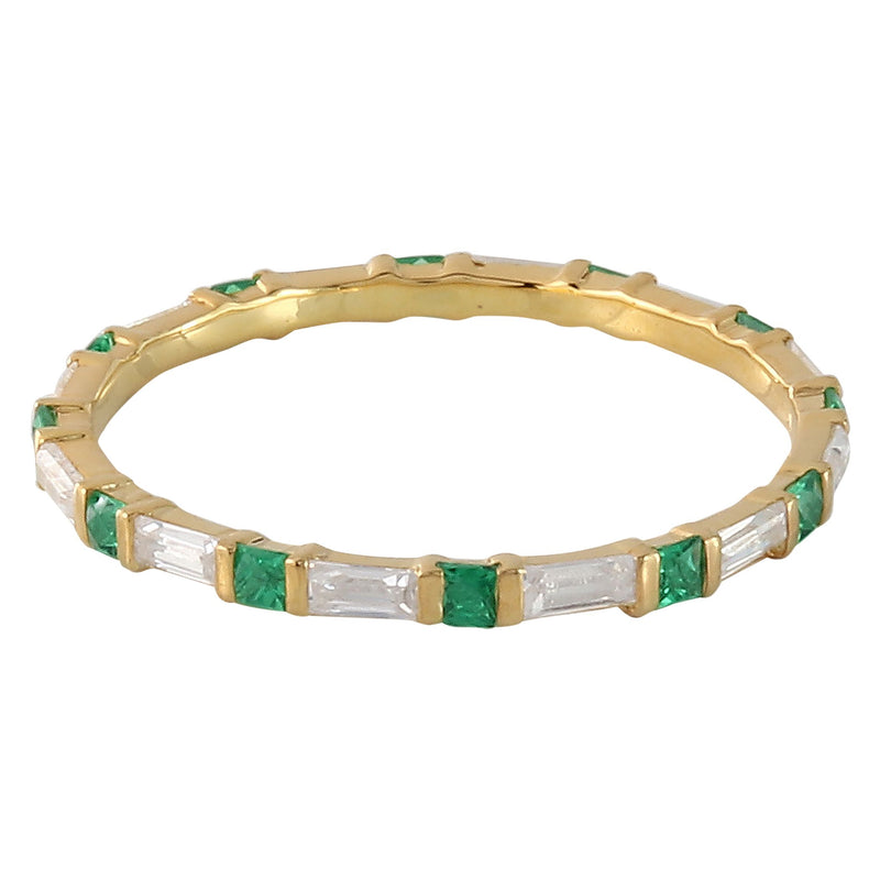 Bar Set Tsavorite and Diamond Eternity Band