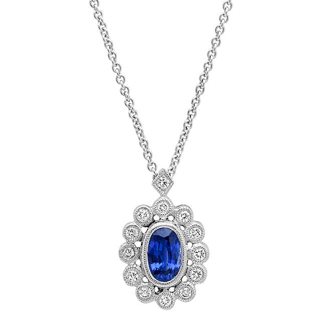 Oval Sapphire Bezel Set Pendant