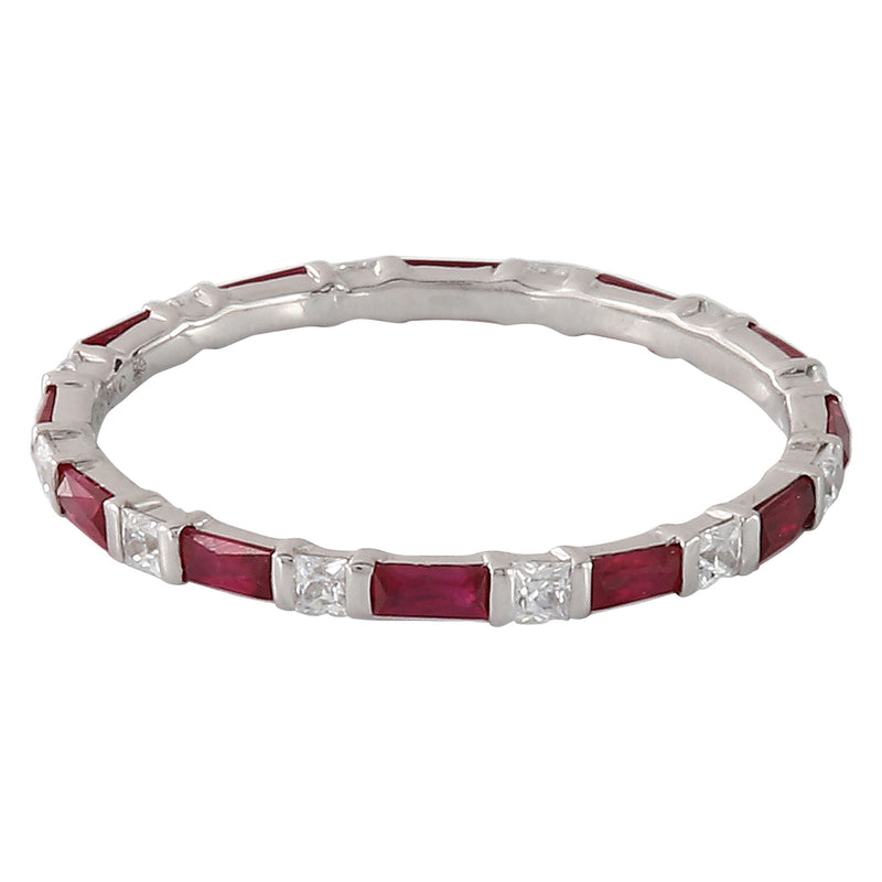 Bar Set Ruby and Diamond Eternity Band