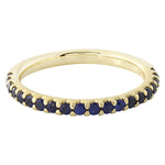 Round Cut Blue Sapphire Band Halfway Around