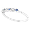 Bezel Set Sapphire and Diamond Fashion Band with Milgrain
