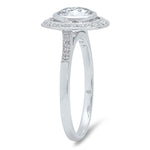 6.5mm Round Diamond Halo Engagement Semi-Mount