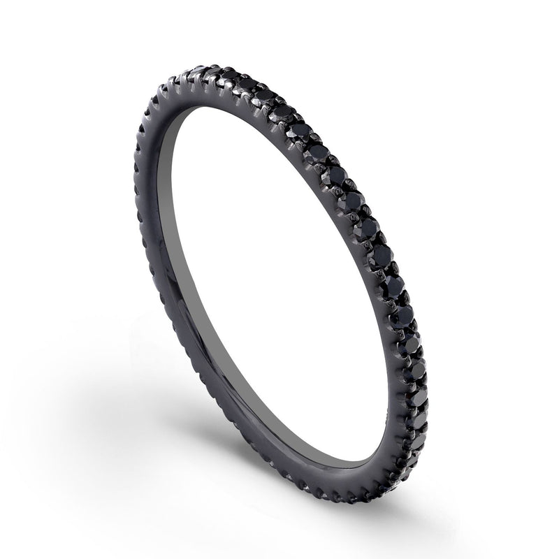 Black Diamond Eternity Band Black Rhodium Plated