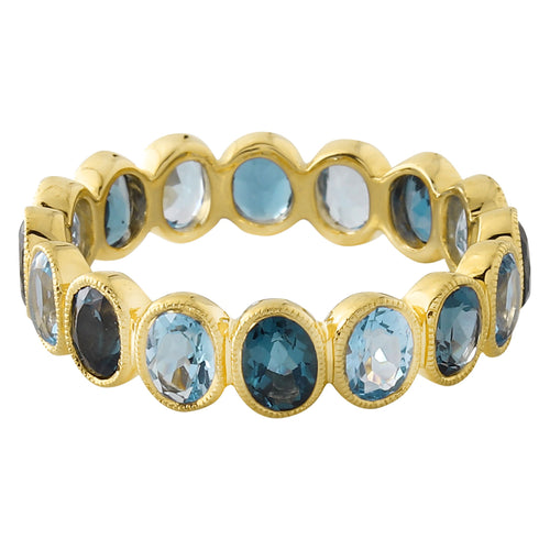 Bezel Set Blue Topaz Eternity Band