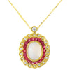 Diamond and Ruby Opal Center Pendant