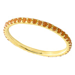 Round Cut Citrine Eternity Band