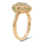 Yellow Gold Diamond and Tsavorite Fashion Mount