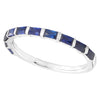 Bar Set Baguette Cut Sapphire Band Halfway Around