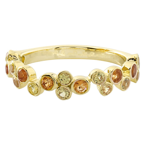 Bezel Set Citrine and Yellow Sapphire Band Halfway Around