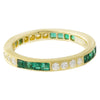 Channel Set Emerald and Diamond Eternity Band