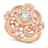 Rose Gold Diamond Fashion Mount with White Sapphire Center