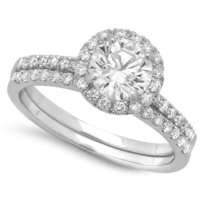 Diamond Halo Engagement Set