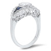 Round Cut Sapphire and Diamond Fashion Mount