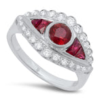 Round Cut Ruby and Diamond Fashion Mount