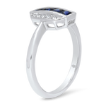 Channel Set Sapphire and Diamond Ring