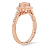 Rose Gold Diamond Floral Halo Mount with Morganite Center