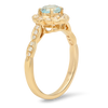 Yellow Gold Diamond and Aqua Center Fashion Mount