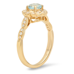 Yellow Gold Diamond and Aqua Center Fashion Mount