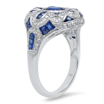 Vintage Inspired Diamond and Sapphire Fashion Mount